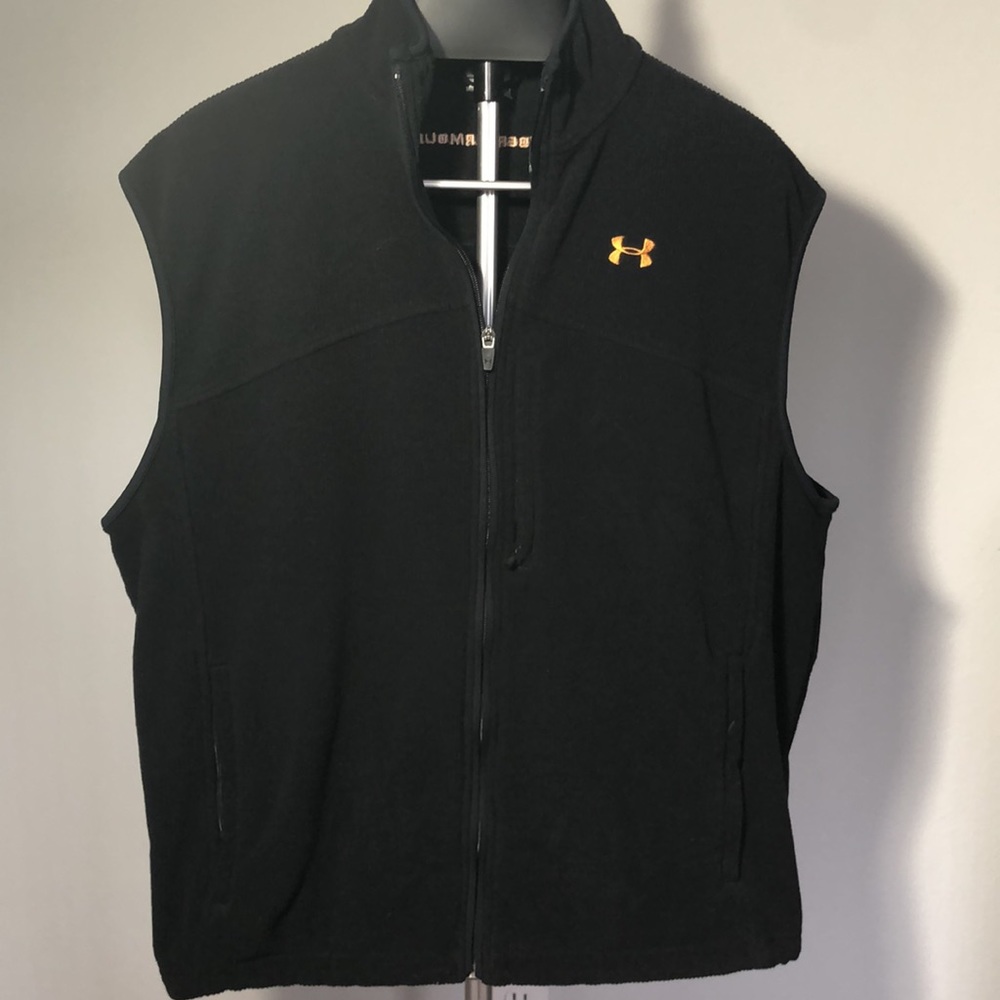 Under Armour Fleece Ribbed Black Vest Sz L